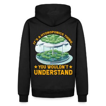 Es ist eine hydroponische Sache, die Sie nicht verstehen würden - Männer Premium Bio Hoodie - Schwarz - Hinten - Nico (187cm)
