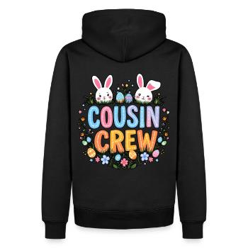 Cousine Crew - Männer Premium Bio Hoodie - Schwarz - Hinten - Nico (187cm)