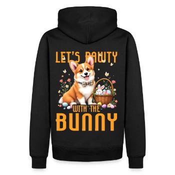 Let's Pawity mit dem Hasen - Männer Premium Bio Hoodie - Schwarz - Hinten - Nico (187cm)