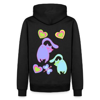 Chats Rétro Chat des années 80 des années 90 Vintage Chaton Enfant - Sweat à capuche Premium bio Homme - noir - Dos - Nico (187cm)