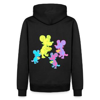 Retro Mäuse Maus 80er 90er Vintage Kinder Kind - Männer Premium Bio Hoodie - Schwarz - Hinten - Nico (187cm)