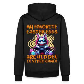 Mes œufs de Pâques préférés sont cachés dans les jeux vidéo - Sweat à capuche Premium bio Homme - noir - Dos - Nico (187cm)