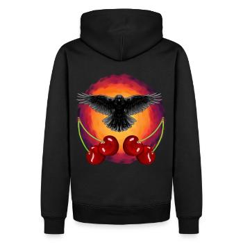 Rockabilly Crow Crows Cerise Cerise Fruit - Sweat à capuche Premium bio Homme - noir - Dos - Nico (187cm)