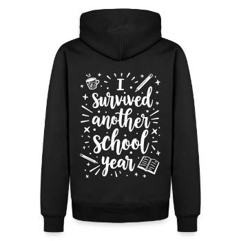 J’ai survécu à une autre année scolaire – Enseignant Élève - Sweat à capuche Premium bio Homme - noir - Dos - Nico (187cm)