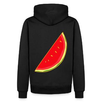Melone Melonen Sommer Frucht Obst - Männer Premium Bio Hoodie - Schwarz - Hinten - Nico (187cm)