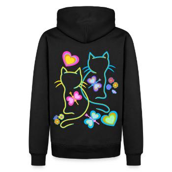 Été Chats Chat Enfants Enfant - Sweat à capuche Premium bio Homme - noir - Dos - Nico (187cm)