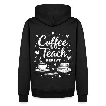 CoffeeTeach Repeat – Formation des formateurs d’enseignants - Sweat à capuche Premium bio Homme - noir - Dos - Nico (187cm)