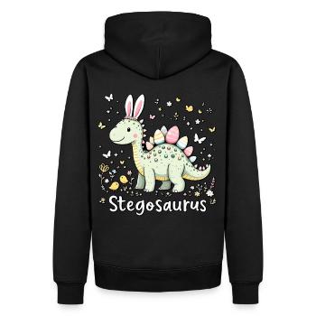 Stegosaurus - Männer Premium Bio Hoodie - Schwarz - Hinten - Nico (187cm)