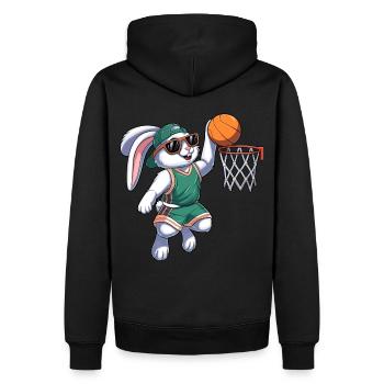 Korb Hase Ostern - Männer Premium Bio Hoodie - Schwarz - Hinten - Nico (187cm)