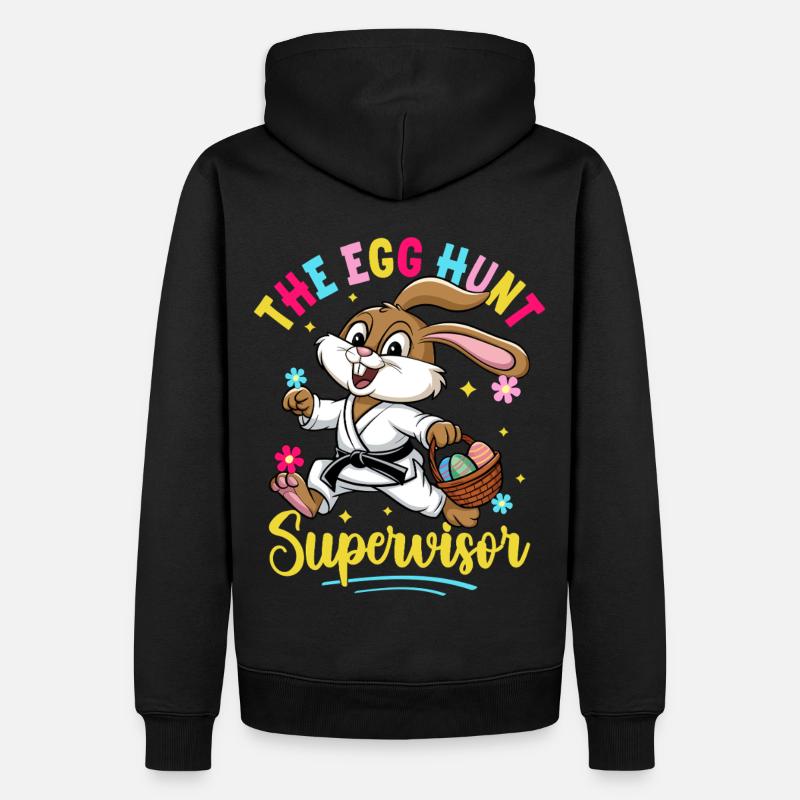 Der Supervisor der Eiersuche - Männer Premium Bio Hoodie - Schwarz
