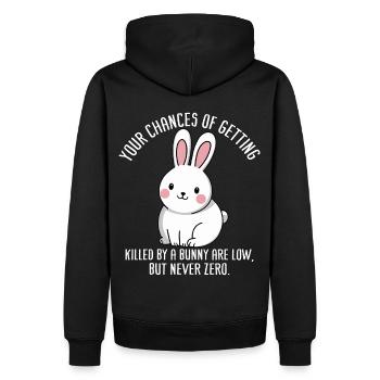 Die Chancen, von einem Kaninchen getötet zu werden, sind - Männer Premium Bio Hoodie - Schwarz - Hinten - Nico (187cm)