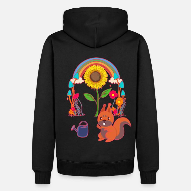 Eichhörnchen Kind Kinder - Männer Premium Bio Hoodie - Schwarz