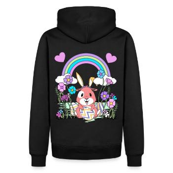 Pâques - Sweat à capuche Premium bio Homme - noir - Dos - Nico (187cm)
