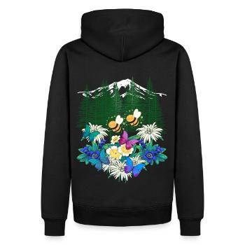 Wald Natur Frühling Biene Bienen Hummel - Männer Premium Bio Hoodie - Schwarz - Hinten - Nico (187cm)