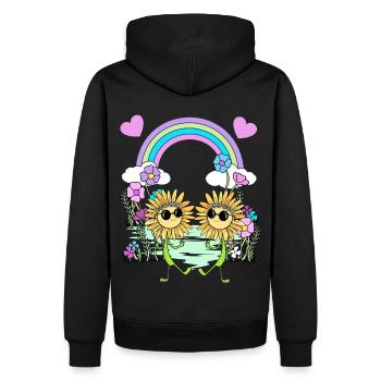 Arc-en-ciel Hippie Tournesols Enfants - Sweat à capuche Premium bio Homme - noir - Dos - Nico (187cm)