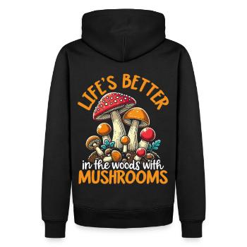 Cueilleurs de champignons Cueilleurs de champignons Cueilleurs de champignons Cueilleurs de champignons - Sweat à capuche Premium bio Homme - noir - Dos - Nico (187cm)