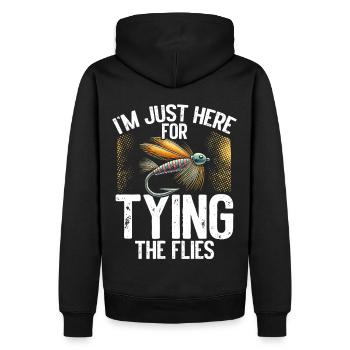 Fly Tying Fly Tying Fly Fishing Fly Fishing - Men’s Premium Organic Hoodie - black - Back - Nico (187cm)