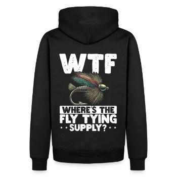 Fly Tying Fly Tying Fly Fishing Fly Fishing - Men’s Premium Organic Hoodie - black - Back - Nico (187cm)