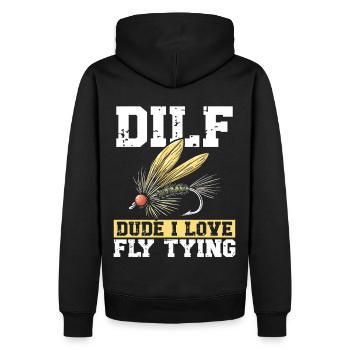 Fly Tying Fly Tying Fly Fishing Fly Fishing - Men’s Premium Organic Hoodie - black - Back - Nico (187cm)