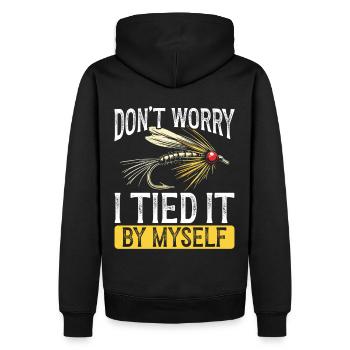 Fly Tying Fly Tying Fly Fishing Fly Fishing - Men’s Premium Organic Hoodie - black - Back - Nico (187cm)