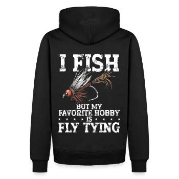 Fly Tying Fly Tying Fly Fishing Fly Fishing - Men’s Premium Organic Hoodie - black - Back - Nico (187cm)