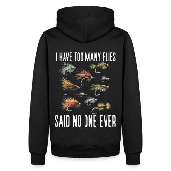 Fly Tying Fly Tying Fly Fishing Fly Fishing - Men’s Premium Organic Hoodie - black - Back - Nico (187cm)