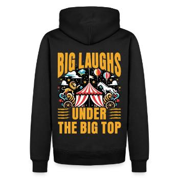 Großes Lachen unter dem Zirkuszelt - Männer Premium Bio Hoodie - Schwarz - Hinten - Nico (187cm)