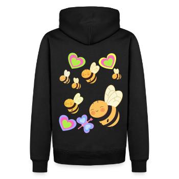 Biene Bienen Hummel Kinder Kind - Männer Premium Bio Hoodie - Schwarz - Hinten - Nico (187cm)