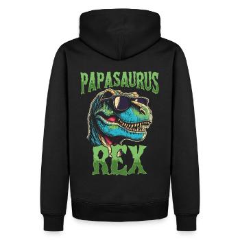 Papasaurus Rex T Rex Dinosaur Father's Day Gift - Men’s Premium Organic Hoodie - black - Back - Nico (187cm)