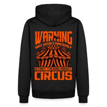 Die Warnung kann spontan anfangen zu sprechen über - Männer Premium Bio Hoodie - Schwarz - Hinten - Nico (187cm)