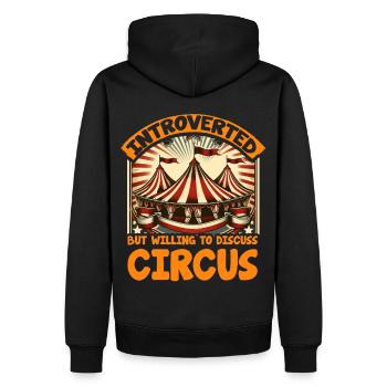Introverti mais prêt à discuter de cirque - Sweat à capuche Premium bio Homme - noir - Dos - Nico (187cm)