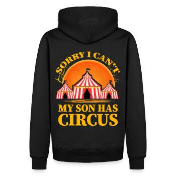 Tut mir leid, dass ich nicht kann, mein Sohn hat Zirkus - Männer Premium Bio Hoodie - Schwarz - Hinten - Nico (187cm)