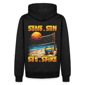 Beachvolleyball Volleyball Volleyballspieler - Männer Premium Bio Hoodie - Schwarz - Hinten - Nico (187cm)