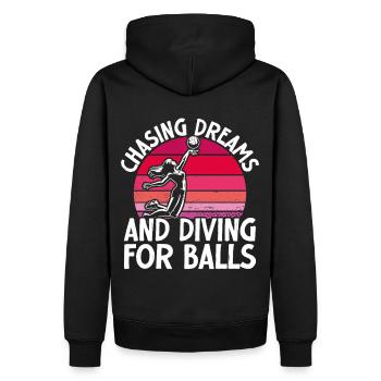 Beachvolleyball Volleyball Volleyballspieler - Männer Premium Bio Hoodie - Schwarz - Hinten - Nico (187cm)