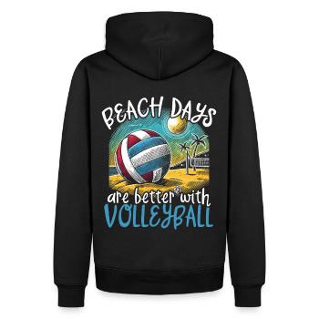Beachvolleyball Volleyball Volleyballspieler - Männer Premium Bio Hoodie - Schwarz - Hinten - Nico (187cm)