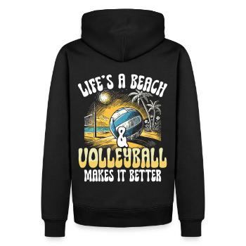 Beachvolleyball Volleyball Volleyballspieler - Männer Premium Bio Hoodie - Schwarz - Hinten - Nico (187cm)