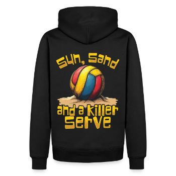 Beachvolleyball Volleyball Volleyballspieler - Männer Premium Bio Hoodie - Schwarz - Hinten - Nico (187cm)