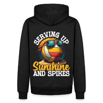 Beachvolleyball Volleyball Volleyballspieler - Männer Premium Bio Hoodie - Schwarz - Hinten - Nico (187cm)