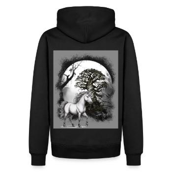Licorne Licornes Cheval - Sweat à capuche Premium bio Homme - noir - Dos - Nico (187cm)