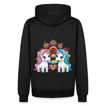 Licorne indienne Licornes Inde Animaux mythiques Hippie - Sweat à capuche Premium bio Homme - noir - Dos - Nico (187cm)