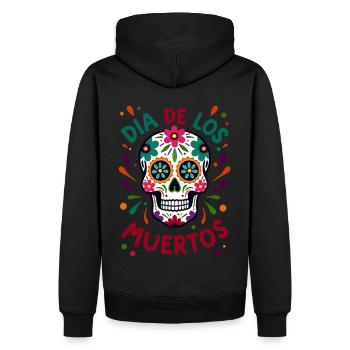 Totenkopf Mexico Día de los Muertos Skull - Männer Premium Bio Hoodie - Schwarz - Hinten - Nico (187cm)