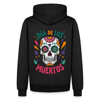 Totenkopf Mexico Día de los Muertos Skull - Männer Premium Bio Hoodie - Schwarz - Hinten - Nico (187cm)