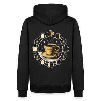 Moon Phase Coffee Lover Celestial Caffeine Wicca - Männer Premium Bio Hoodie - Schwarz - Hinten - Nico (187cm)