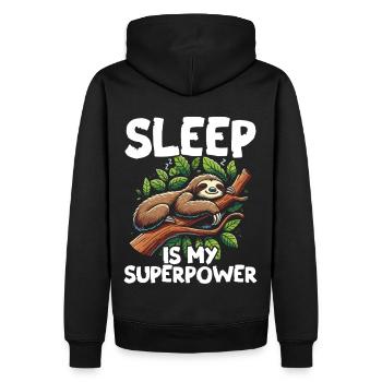 Le sommeil est mon superpouvoir : paresseux défectueux - Sweat à capuche Premium bio Homme - noir - Dos - Nico (187cm)