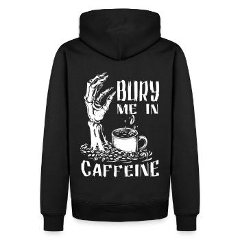 Bury Me In Caffeine Skeleton Funny Coffee Lover Go - Men’s Premium Organic Hoodie - black - Back - Nico (187cm)