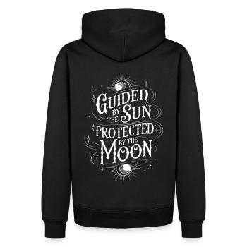 Boho Hippie Moon Child Astrology Lunar Summer Sols - Männer Premium Bio Hoodie - Schwarz - Hinten - Nico (187cm)