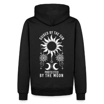 Lune Enfant Céleste Sorcière Astrologie Wicca Païen - Sweat à capuche Premium bio Homme - noir - Dos - Nico (187cm)