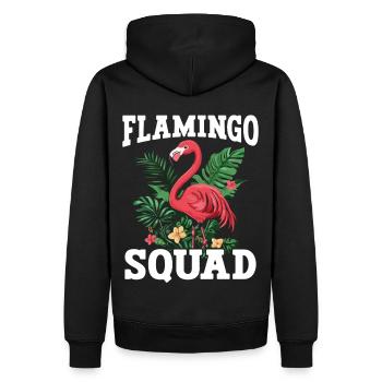 Escouade Flamingo - Sweat à capuche Premium bio Homme - noir - Dos - Nico (187cm)