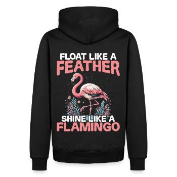 Flotter comme une plume, briller comme un flamant rose - Sweat à capuche Premium bio Homme - noir - Dos - Nico (187cm)