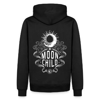 Mystical Boho Sun Moon Wicca Pagan Moon Child - Men’s Premium Organic Hoodie - black - Back - Nico (187cm)